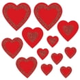 thumbnail image 1 of Beistle Piece 5"-12" Red Paper Glittered Heart Cut Outs for Valentine's Day Decorations, Classroom Bulletin Board Dcor, Craft Supplies, Made in USA Since 1900, 1 of 3
