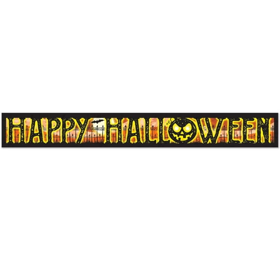 Metallic Happy Halloween 5-foot Banner