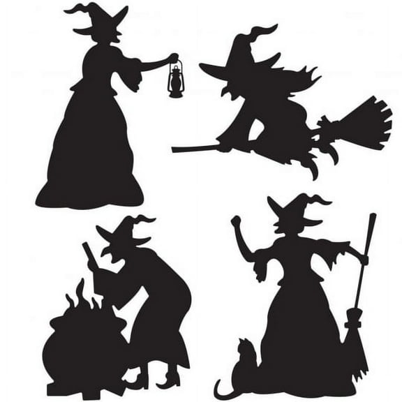 Halloween Witch Silhouettes 4 Per Pack