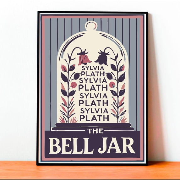 The Bell Jar Poster, Sylvia Plath Book Cover Print, Classic Feminist ...