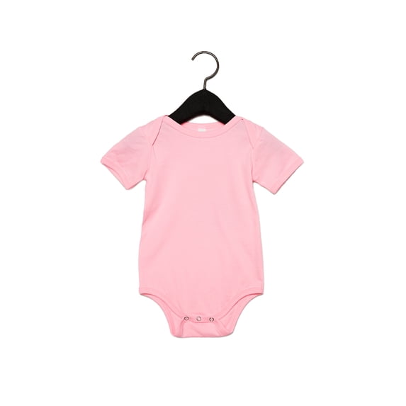 The Bella + Canvas Infant Jersey Short-Sleeve One-Piece - PINK - 6-12MOS