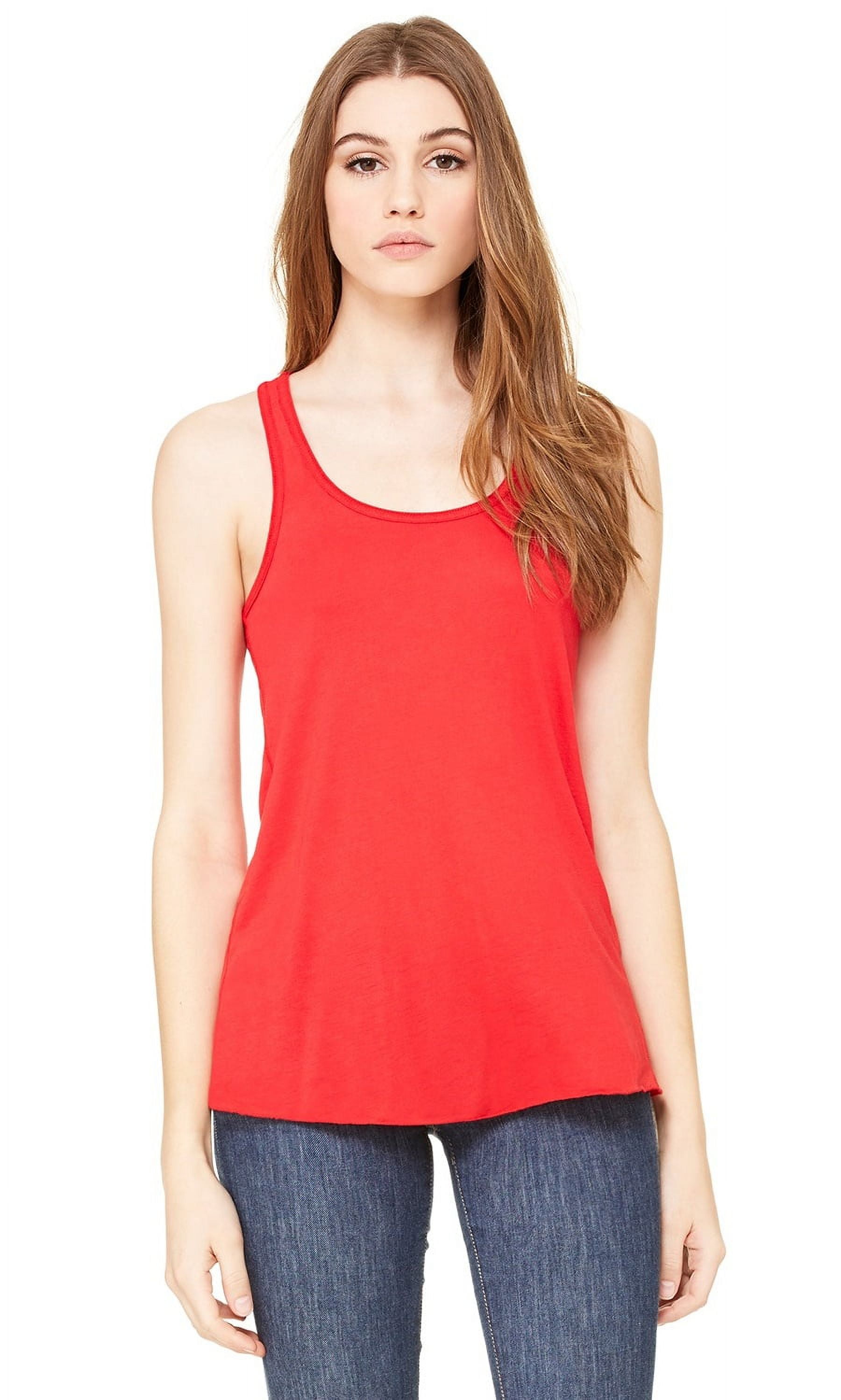 The Bella Canvas Ladies Flowy Racerback Tank Top RED 2XL