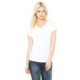 thumbnail image 1 of The Bella + Canvas Ladies Jersey Short Sleeve V-Neck T-Shirt - WHITE - L, 1 of 4