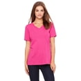 thumbnail image 1 of The Bella + Canvas Ladies Relaxed Jersey Short Sleeve V-Neck T-Shirt - BERRY - L, 1 of 2