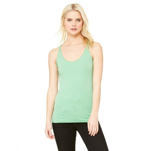 The Bella + Canvas Ladies Triblend Racerback Tank Top - GREEN TRIBLEND - S