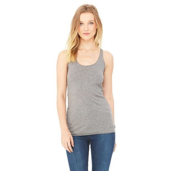 The Bella + Canvas Ladies Triblend Racerback Tank Top - GREY TRIBLEND - 2XL