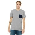 thumbnail image 1 of The Bella + Canvas Mens Jersey Short Sleeve Pocket T-Shirt - ATH HTHR/ NAVY - XL, 1 of 4