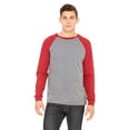 thumbnail image 1 of The Bella + Canvas Mens Long Sleeve T-Shirt Deep Heather/ Cardinal - XL, 1 of 6