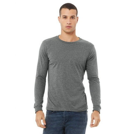 The Bella + Canvas Unisex Jersey Long Sleeve T-Shirt - DEEP HEATHER - L