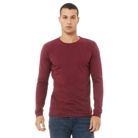 The Bella + Canvas Unisex Jersey Long Sleeve T-Shirt - MAROON TRIBLEND - S