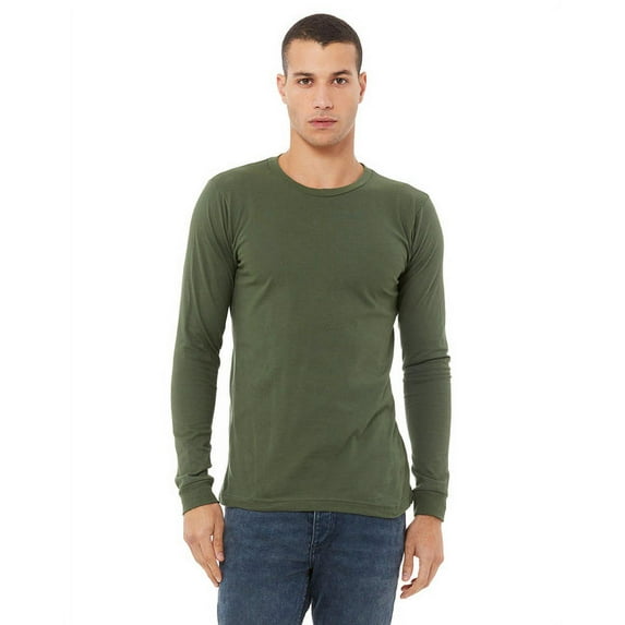 The Bella + Canvas Unisex Jersey Long-Sleeve T-Shirt - MILITARY GREEN - S