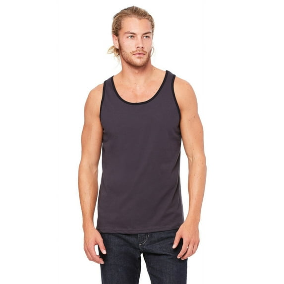 The Bella + Canvas Unisex Jersey Tank Top - DARK GRY/ BLACK - 2XL