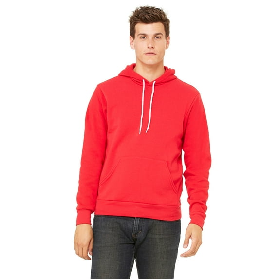 The Bella + Canvas Unisex Poly-Cotton Fleece Pullover Hoodie - RED - S