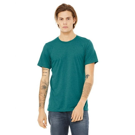 The Bella + Canvas Unisex Triblend Short Sleeve T-Shirt - TEAL TRIBLEND - L