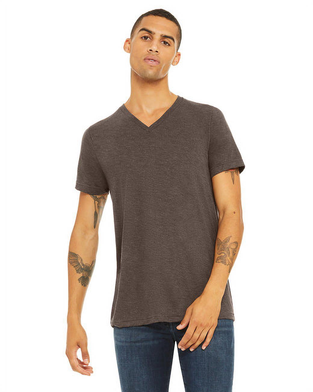 The Bella + Canvas Unisex Triblend Short Sleeve V-Neck T-Shirt - BROWN ...