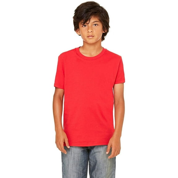The Bella Canvas Youth Jersey Short Sleeve T-Shirt - RED - S