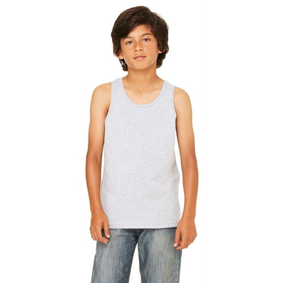 The Bella   Canvas Youth Jersey Tank Top - ATHLETIC HEATHER - L