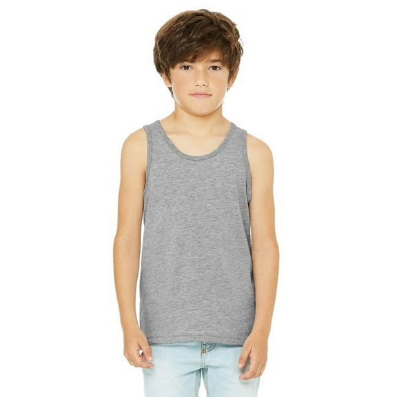 The Bella   Canvas Youth Jersey Tank Top - ATHLETIC HEATHER - M