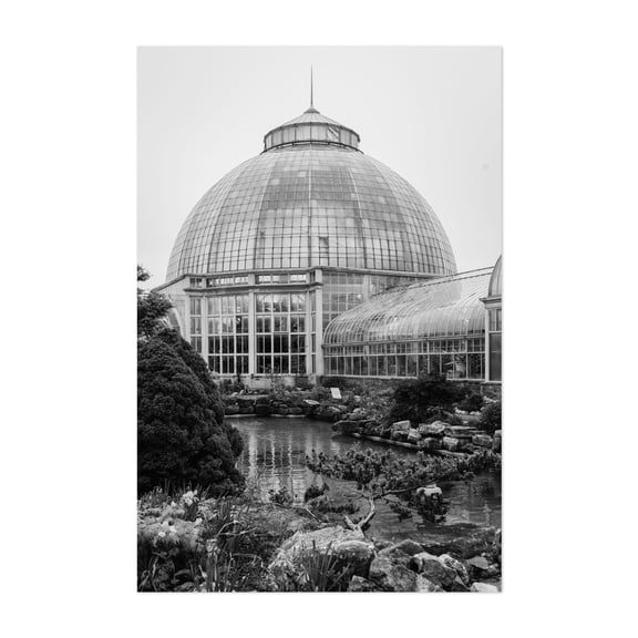 The Belle Isle Conservatory B&W - Detroit Michigan Photography Architecture Black and White Botanical Scenic Vintage Cityscape Unframed Wall Art Print 4 x 6 inches