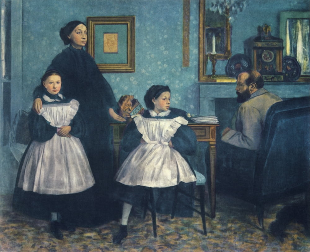 The Belleli Family c1860 Canvas Art - Edgar Degas (24 x 36)