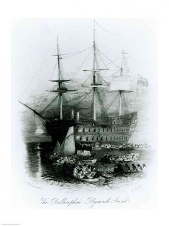 The Bellerophon at Plymouth Sound in 1815 Canvas Art - JMW Turner (18 x 24)