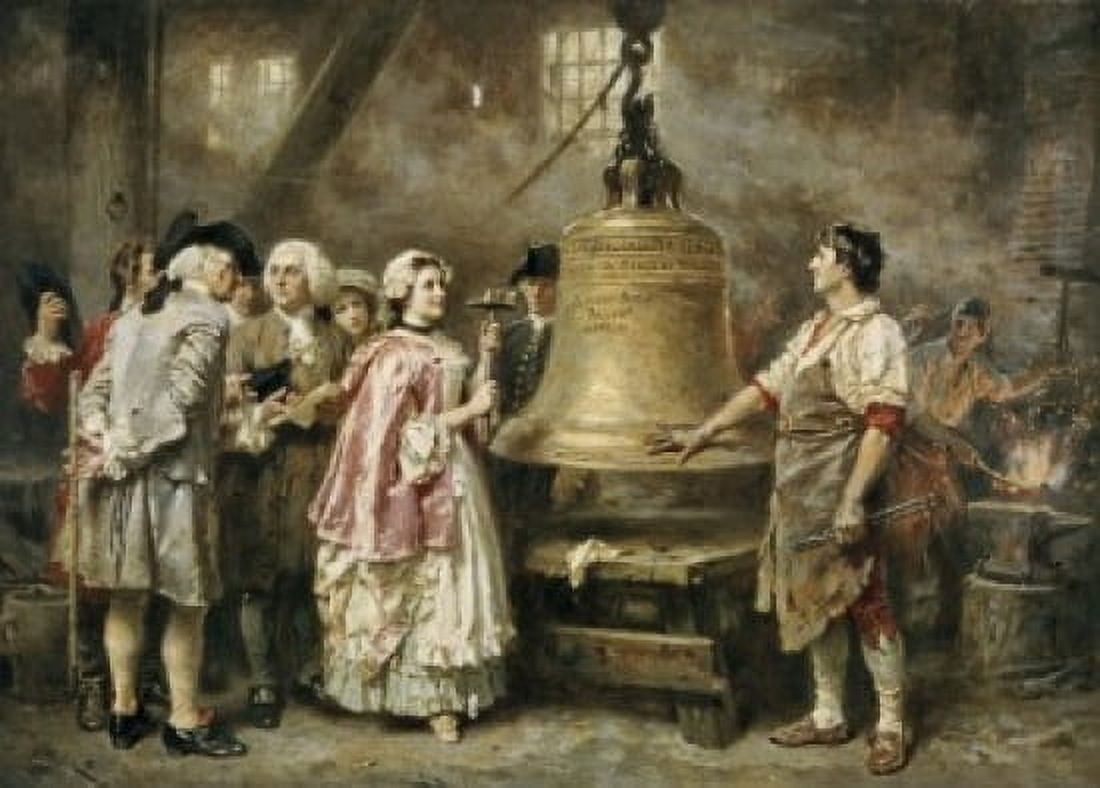 The Bells First Note American History Jean Leon Gerome Ferris (1863-1930American) Canvas Art - Jean Leon Gerome (18 x 24)
