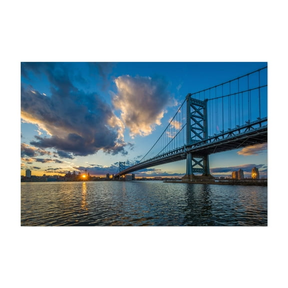 The Ben Franklin - Philadelphia Pennsylvania Photography Bridge Sunset City Skyline Architecture Scenic Unframed Wall Art Print 4 x 6 inches