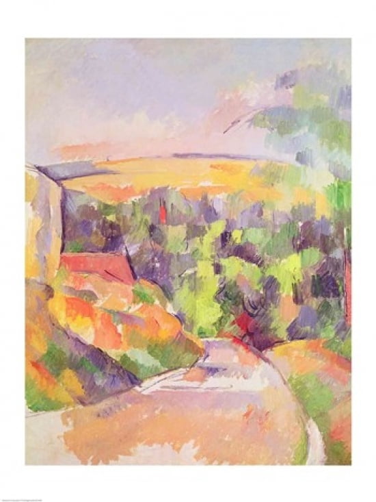 The Bend in the road 1900-06 Canvas Art - Paul Cezanne (24 x 36)