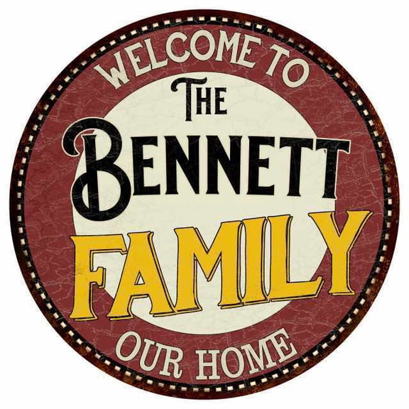 The Bennett Family Round Metal Sign Kitchen Game Room Décor Size: 8 x 8 inch