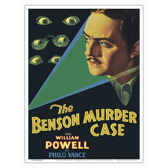 The Benson Murder Case - Starring William Powell as Philo Vance - Vintage Film Movie Poster c.1930 - Master Art Print (Unframed) 9in x 12in