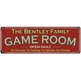thumbnail image 1 of The Bentley Family Red Game Room Metal 6x18 Sign 106180038791, 1 of 1