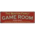 thumbnail image 1 of The Benton Family Gift Red Game Room Metal 6x18 Sign 206180038575, 1 of 1