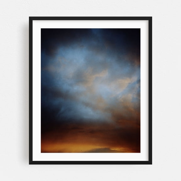 The Bernhausen Sky - Bernhausen Baden-Württemberg Germany Photography Sunset Moody Abstract Nature Scenic Black Framed Wall Art Print 18 x 24 inches