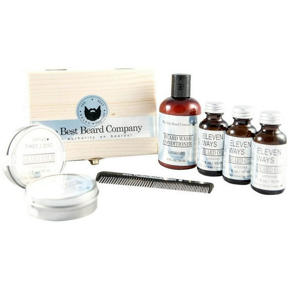 The Best Beard Company Lavender Deluxe Grooming Kit, 9 pc