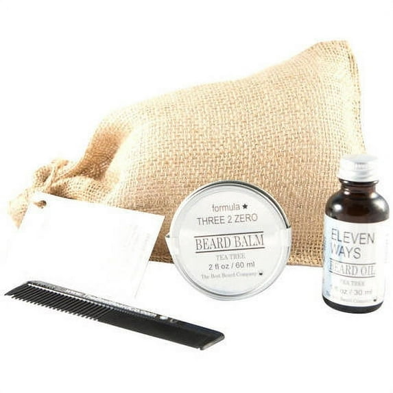 The Best Beard Company Tea Tree Premium Grooming Traveling Duo Kit, 4 pc