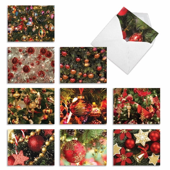 The Best Card Company 10 Assorted Blank All Occasions Notes Set 4x5.12 w/ Envelopes, 10x1 Designs, for Men, Women, Red Bliss M3266