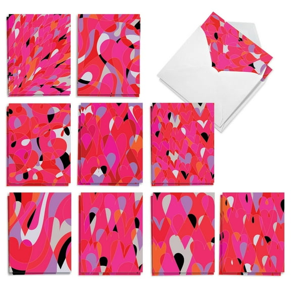 The Best Card Company 20 Assorted Blank Notecards Boxed Set 4 x 5.12 Inch with Envelopes (10 Designs, 2 Each) Love You Lots AM10330OCB-B2x10