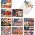 thumbnail image 1 of The Best Card Company 20 Assorted Blank Notecards Bulk Box Set 4 x 5.12 Inch with Envelopes (10 Designs, 2 Each) Artful Flags AM6580OCB-B2x10, 1 of 8