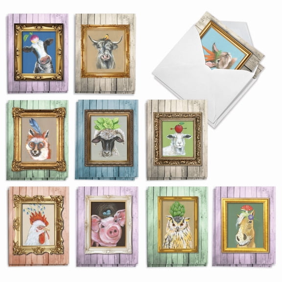 The Best Card Company 20 Assorted Blank Notes Bulk Pack Set 4x5.12 w/ Envelopes, 10x2 Designs, For Men, Women, Always On My Mind AM9278OCB-B2x10