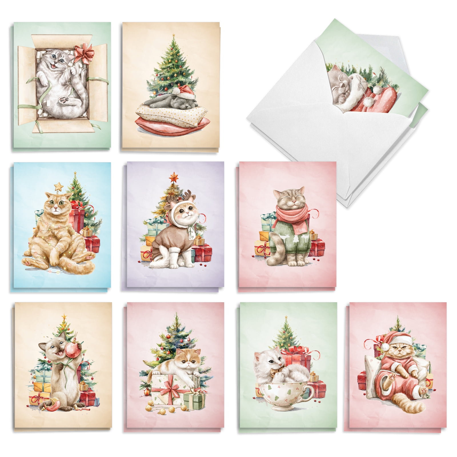 Metropolitan Museum Of Art Cats Notecards - Box Of 36 Blank Cards With 12 Feline Art Designs, 4" X 5.25"