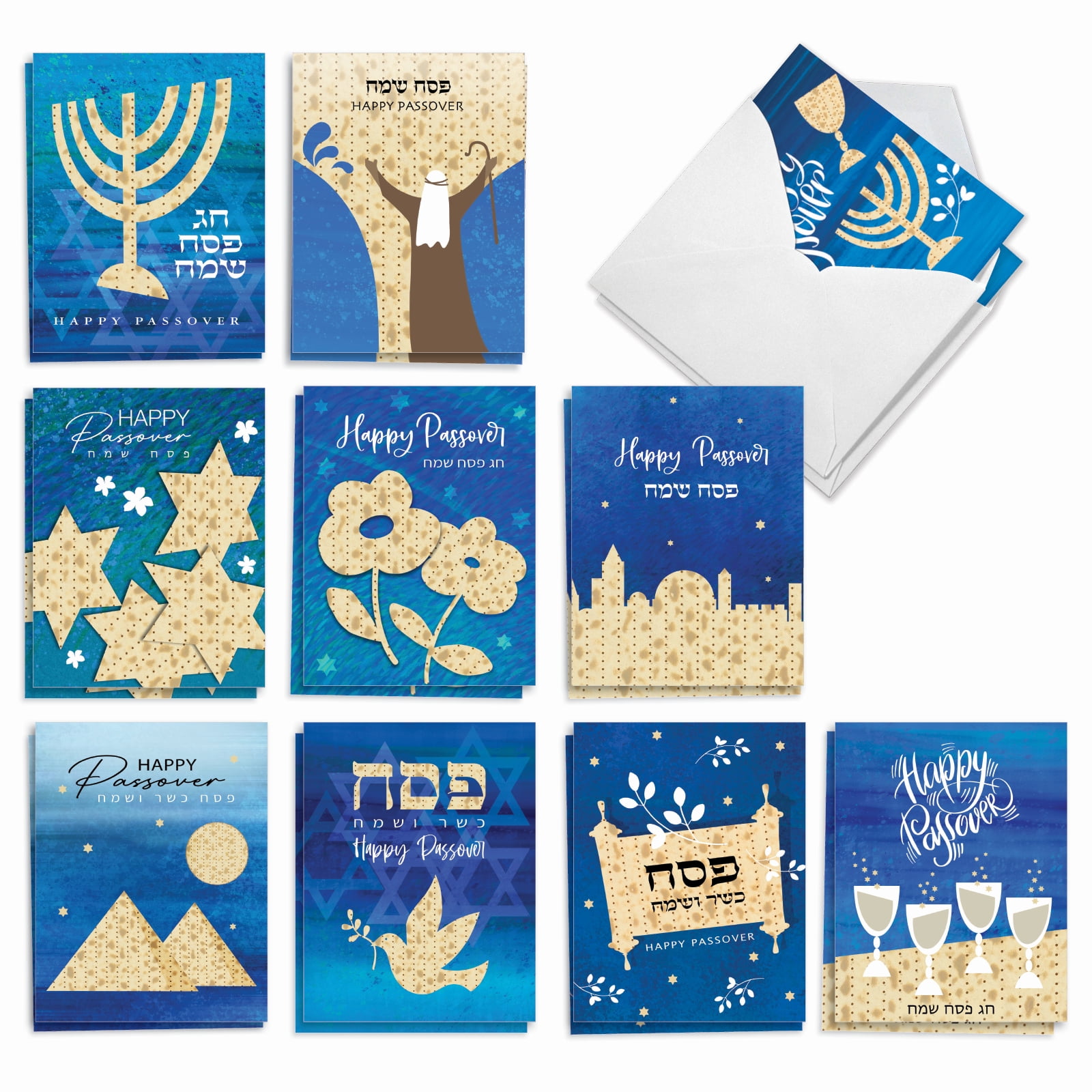 Assorted Routh Cards The Best Card Company 20 Assorted Passover Notecards Box Set 4 x 5.12 ...