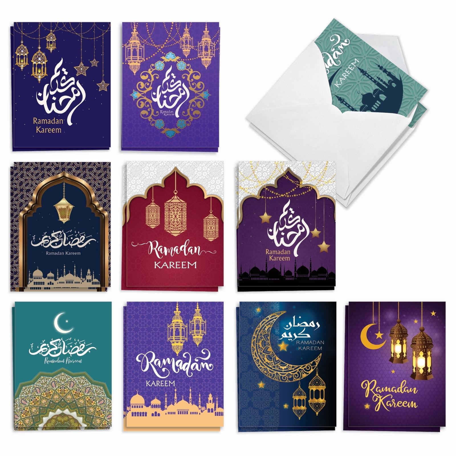 The Best Card Company 20 Assorted Ramadan Notes Pack Set 4x5.12 w ...
