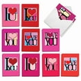 thumbnail image 1 of The Best Card Company 20 Assorted Valentine's Day Notes Boxed Set 4 x 5.12 Inch with Envelopes (10 Designs, 2 Each) Love Squares AM8991VDG-B2x10, 1 of 6