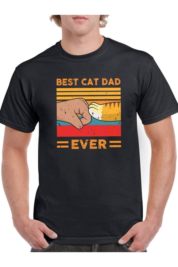 The Best Cat Dad Ever Men T-Shirt, Male Small