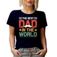 thumbnail image 1 of The Best Dad in the World feat. a Mustache - Dad's Birthday or Father's Day, Navy Blue T-Shirt, Large, 1 of 5