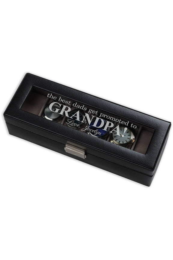 The Best Dads Get Promoted Grandpa Personalized 6-Piece Watch Case