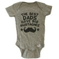 thumbnail image 1 of The Best Dads Have Big Mustaches Baby Bodysuit - Funny Baby Bodysuit - Grey, 1 of 2