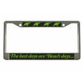 thumbnail image 1 of The Best Days are Beach Days Style Metal License Plate Frame Personalized/Car Accessories Car Tag Holder Cover Carbon (Chrome/Carbon/Lime Green), 1 of 2