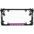 thumbnail image 1 of The Best Days are Beach Days Style Palm Tree Metal License Plate Frame Personalized/Car Accessories Car Tag Holder Cover (Black/Light Pink), 1 of 2