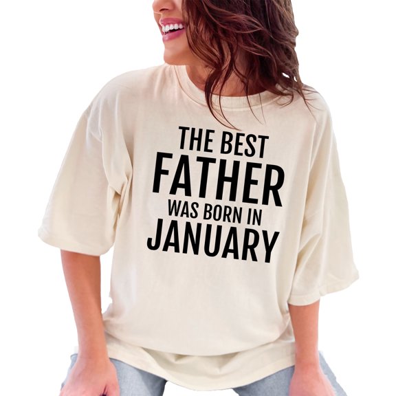 The Best Father Born In January, Ivory Comfort Colors T-Shirt, 3XL